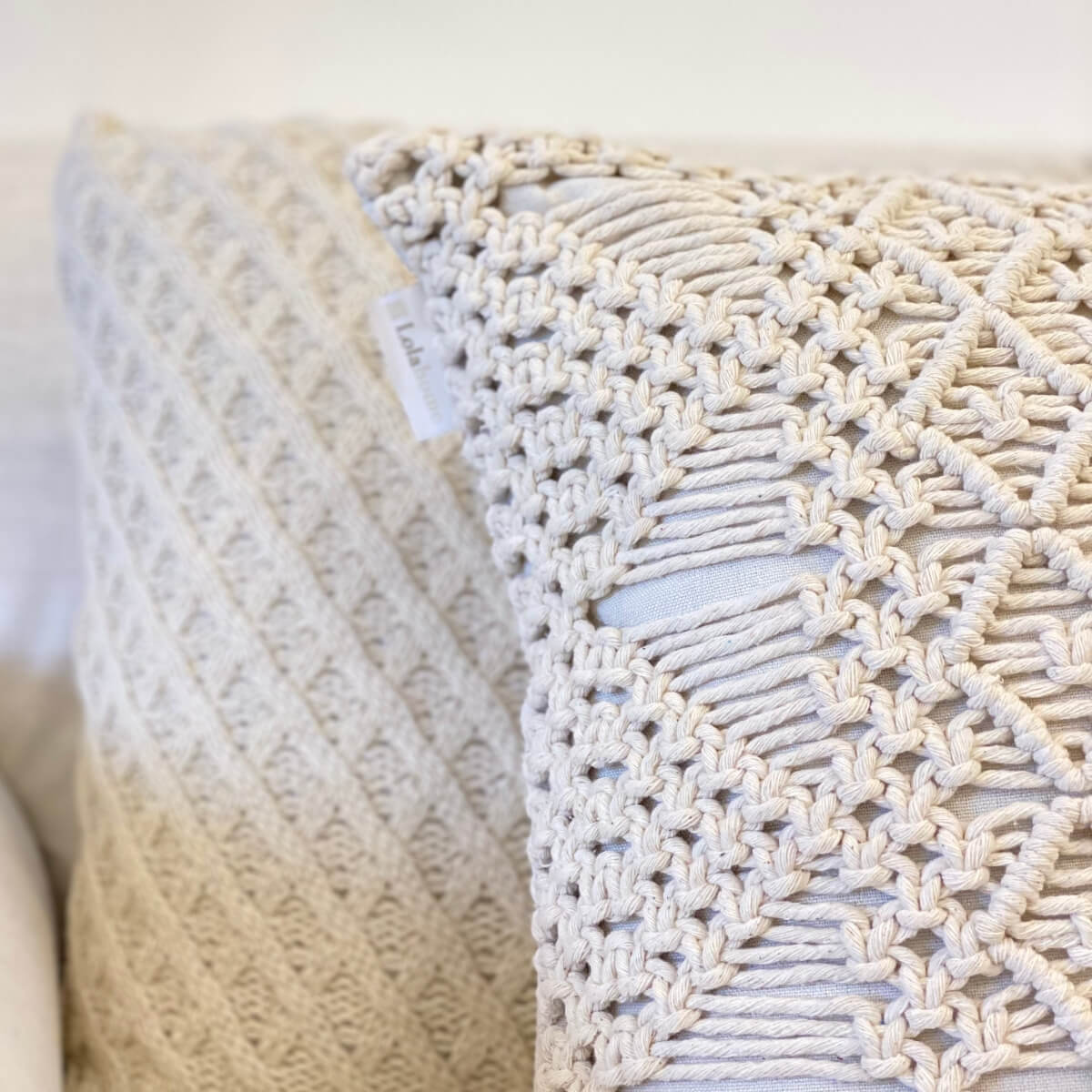 Almofada macrame detalhes