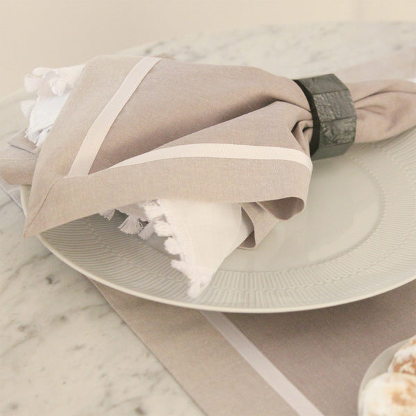 GUARDANAPO DE ALGODÃO MISTO CRUISE CINZA 45X45 CM