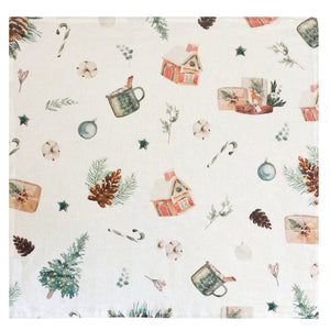 GUARDANAPO DE LINHO NATAL PINHA 50 X 50 CM