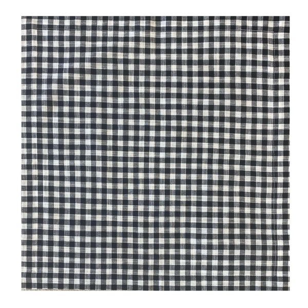 CAMINHO DE MESA VICHY DE ALGODÃO PRETO 160X45CM