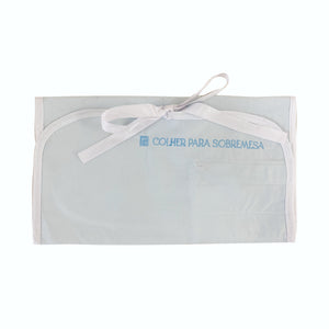 PORTA TALHERES PARA FAQUEIRO EM FELTRO BORDADO AZUL 11 PEÇAS