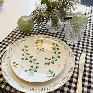 CAMINHO DE MESA VICHY DE ALGODÃO PRETO 160X45CM