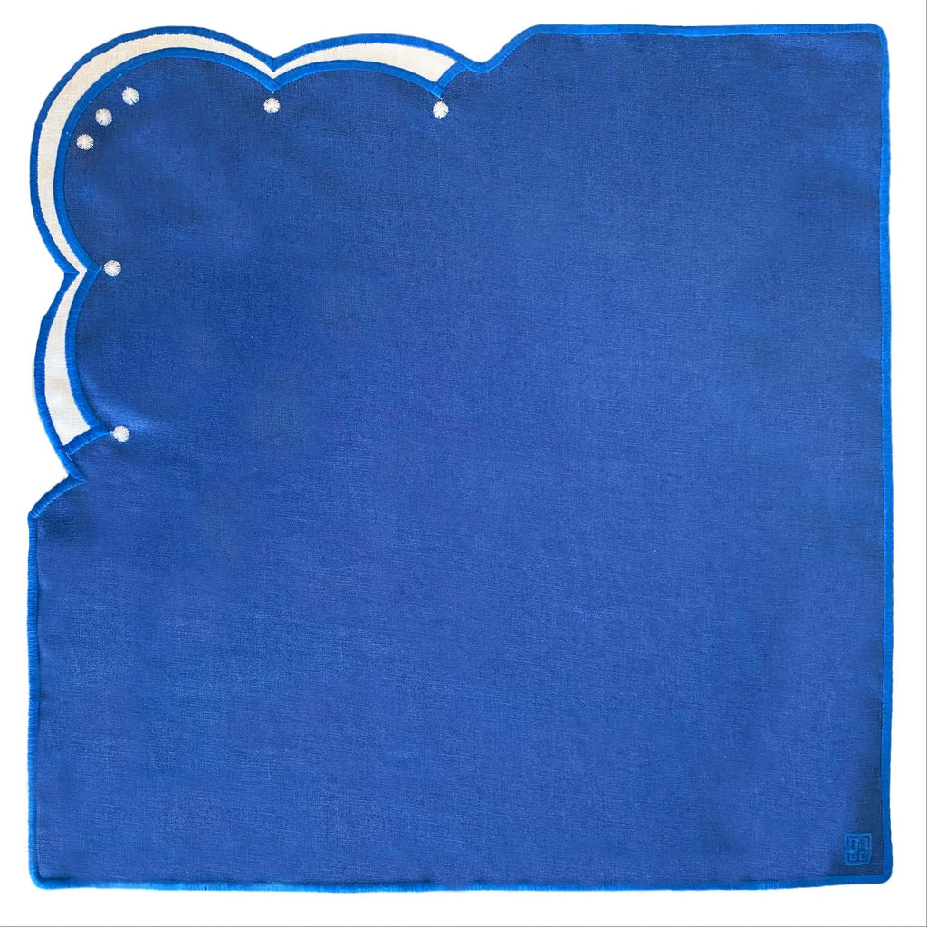 guardanapo de linho azul