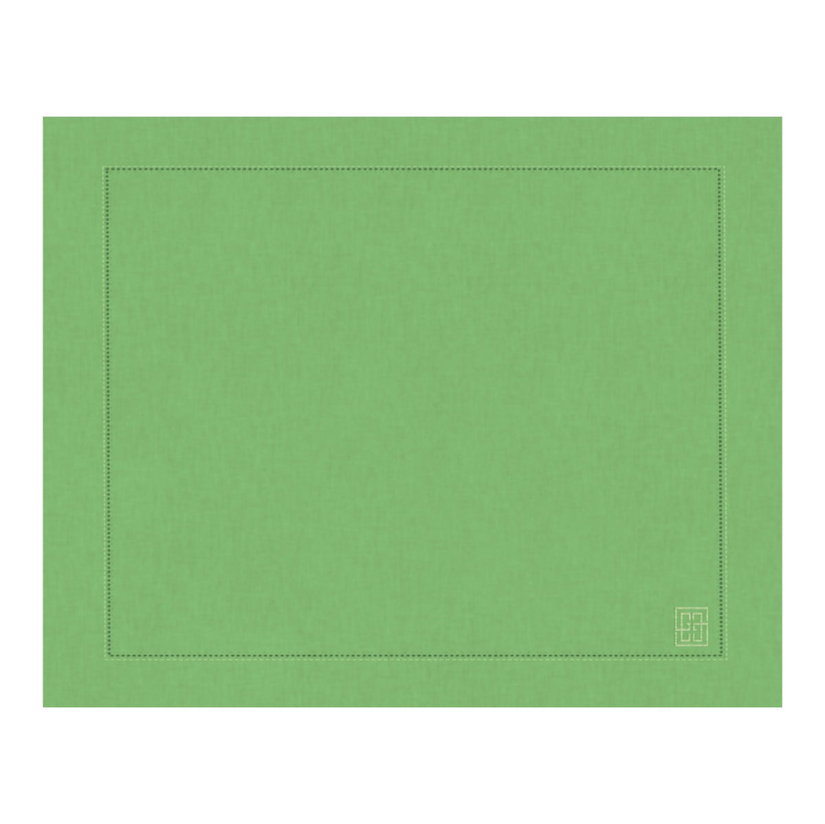 JOGO AMERICANO LINHO PURO BARRA LARGA PREMIUM VERDE FOLHA 50X39 CM