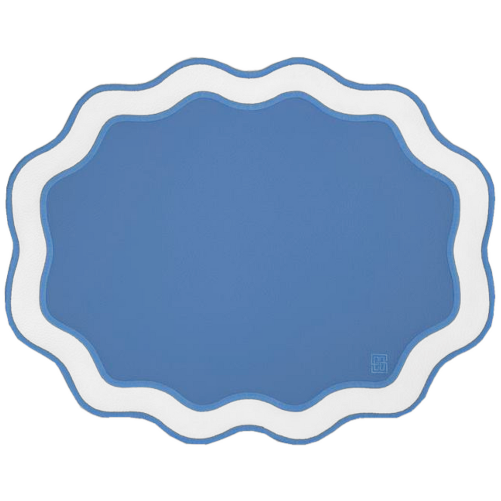 JOGO AMERICANO IMPERMEÁVEL DUO AZUL E BRANCO  46X37 CM