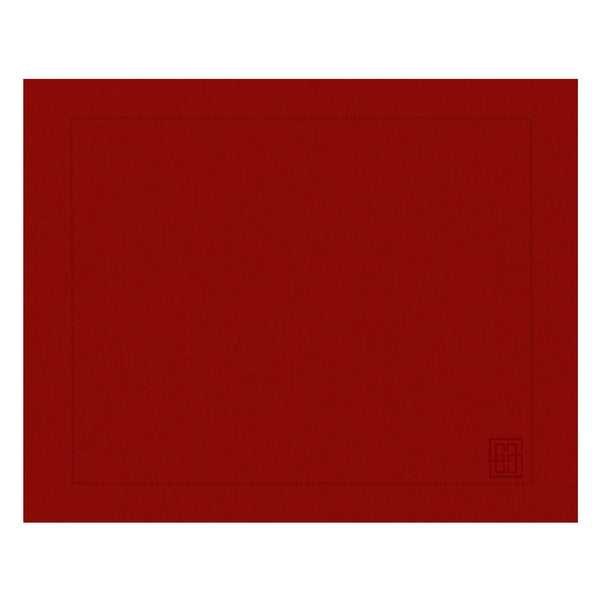 JOGO AMERICANO LINHO VISCO BARRA LARGA PREMIUM VERMELHO 50X39  CM