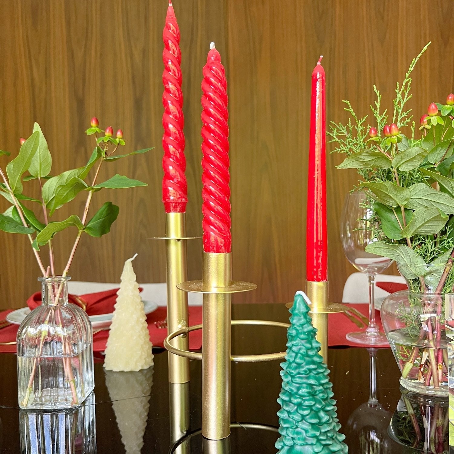 VELAS PARA CASTIÇAL CÔNICA VERMELHO 25 CM - 02 UNIDADES