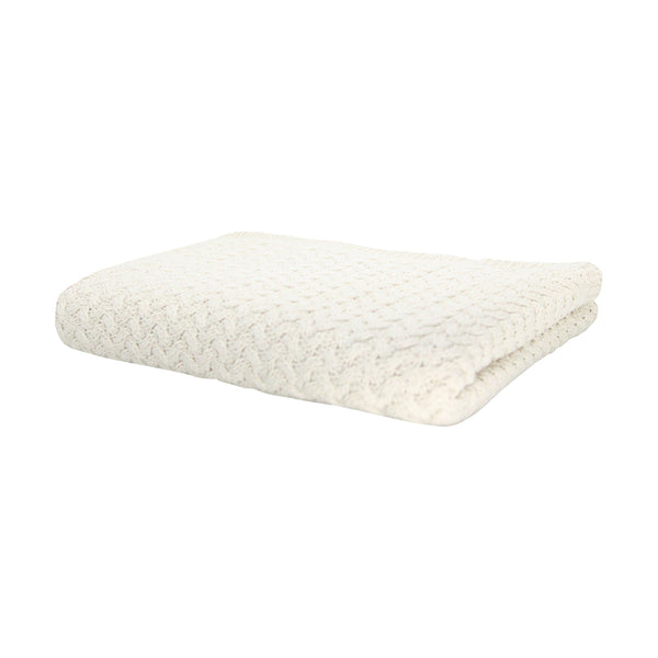 MANTA TRICOT PLUS CESTARIA OFF WHITE 130X180 CM