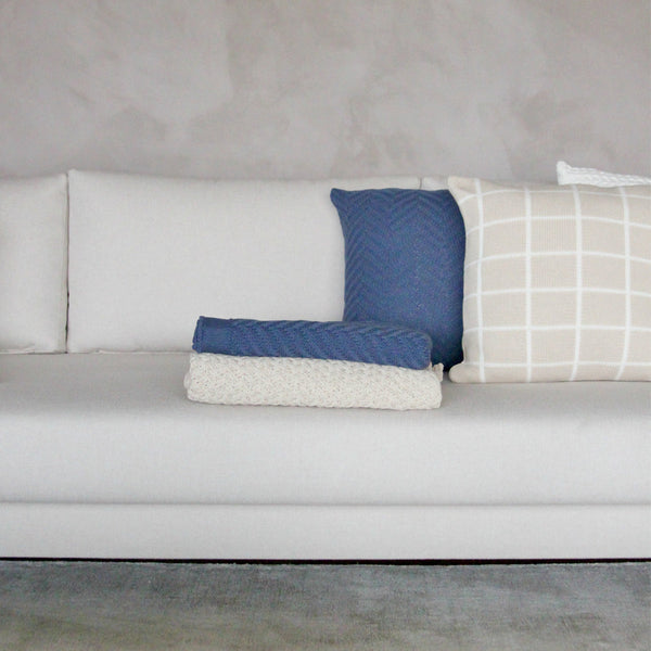 MANTA TRICOT PLUS CESTARIA OFF WHITE 130X180 CM