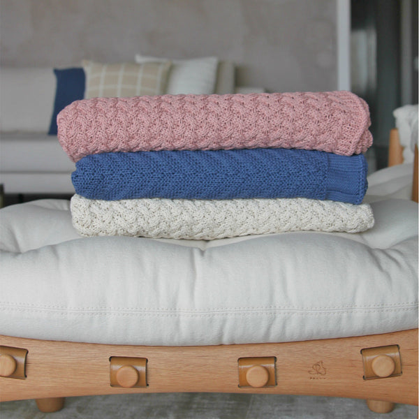 MANTA TRICOT PLUS CESTARIA OFF WHITE 130X180 CM