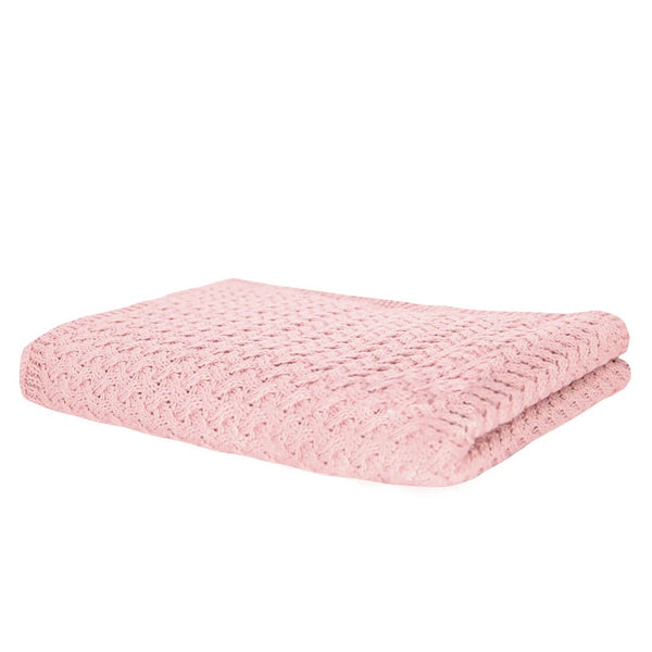 MANTA TRICOT PLUS CESTARIA ROSA 130X180 CM