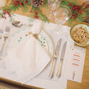 JOGO AMERICANO DE LINHO PURO BARRA LARGA PREMIUM OFF WHITE 50X39 CM