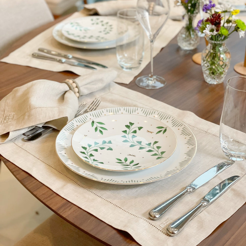 JOGO AMERICANO DE LINHO PURO BARRA LARGA PREMIUM NATURAL 50X39 CM