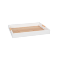 BANDEJA DE MADEIRA COM RATTAN P 35X25CM