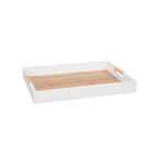 BANDEJA DE MADEIRA COM RATTAN P 35X25CM