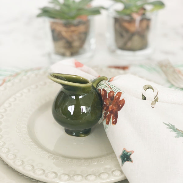 GUARDANAPO DE LINHO NATAL PINHA 50 X 50 CM