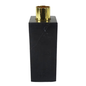CASTIÇAL DE MÁRMORE PRETO 4,5 X 4,5 X 13,5(H) CM
