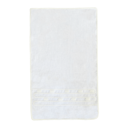 TOALHA DE LAVABO LINHO PURO GEOMETRIC 30 X 50 CM