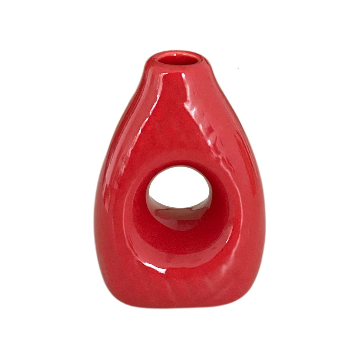 PORTA GUARDANAPO DE CERÂMICA VASINHO VERMELHO