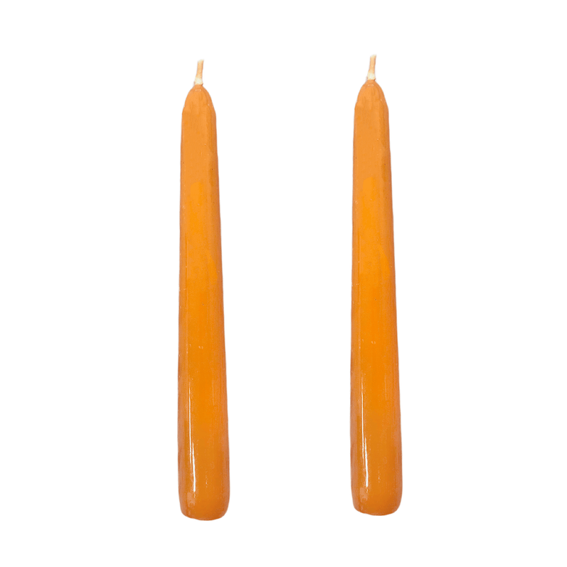 VELAS PARA CASTIÇAL CÔNICA LARANJA 18 CM - 02 UNIDADES