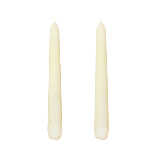 VELAS PARA CASTIÇAL CÔNICA MARFIM  18 CM - 02 UNIDADES