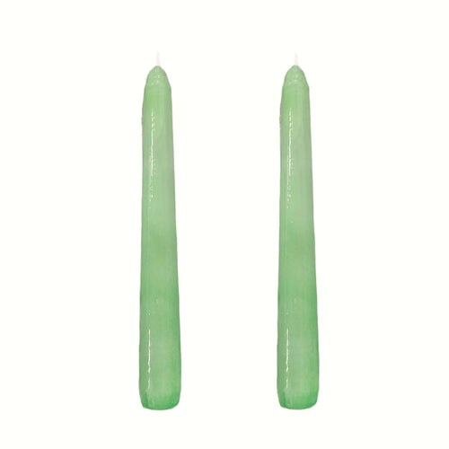 VELAS PARA CASTIÇAL CÔNICA VERDE CLARO  18 CM - 02 UNIDADES