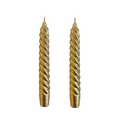 VELAS PARA CASTIÇAL TWIST BOLD DOURADO 18 CM - 02 UNIDADES