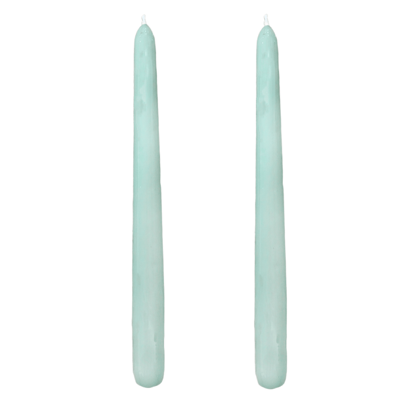 VELAS PARA CASTIÇAL CÔNICA VERDE ÁGUA  25 CM - 02 UNIDADES