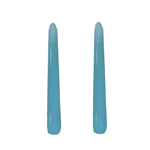 VELAS PARA CASTIÇAL CÔNICA AZUL CLARO  18 CM - 02 UNIDADES