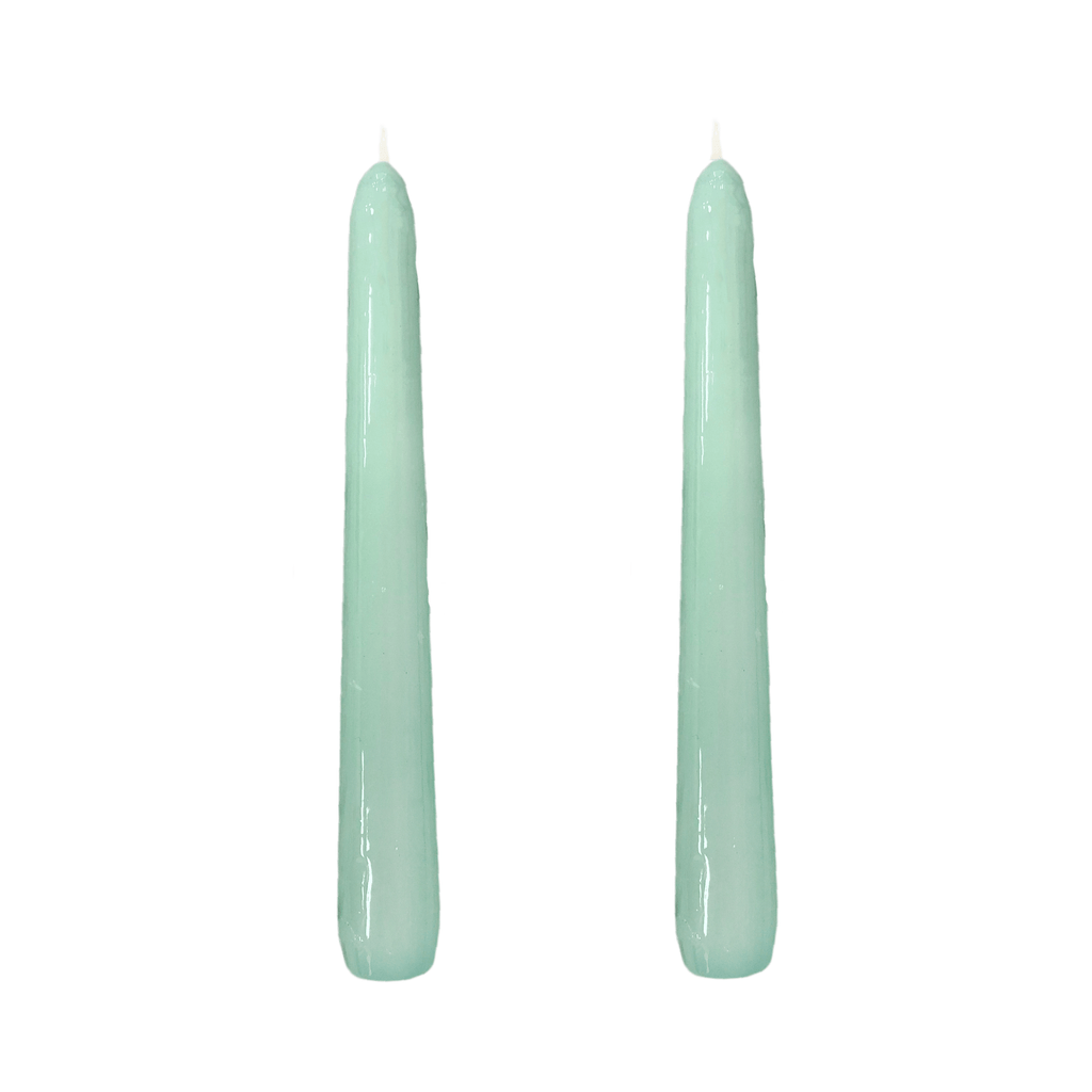 VELAS PARA CASTIÇAL CÔNICA VERDE ÁGUA  18 CM - 02 UNIDADES