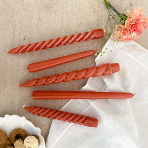 VELAS PARA CASTIÇAL CÔNICA TERRACOTA  18 CM - 02 UNIDADES