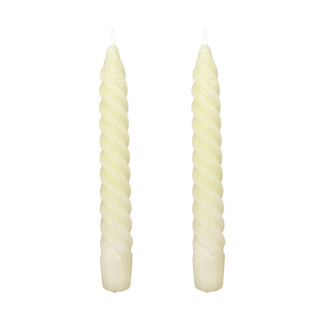 VELAS PARA CASTIÇAL TWIST BOLD MARFIM 18 CM - 02 UNIDADES