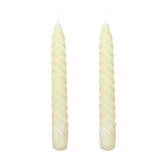 VELAS PARA CASTIÇAL TWIST BOLD MARFIM 18 CM - 02 UNIDADES
