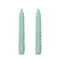 VELAS PARA CASTIÇAL TWIST BOLD VERDE ÁGUA 18 CM - 02 UNIDADES