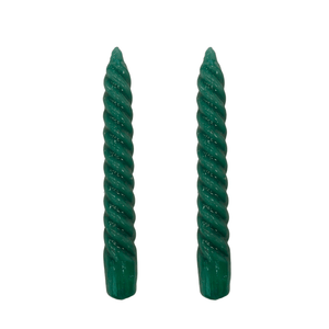 VELAS PARA CASTIÇAL TWIST BOLD VERDE ESCURO 18 CM - 02 UNIDADES