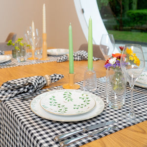 CAMINHO DE MESA VICHY DE ALGODÃO PRETO 160X45CM