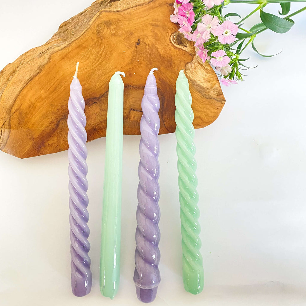 VELAS PARA CASTIÇAL CÔNICA VERDE ÁGUA  25 CM - 02 UNIDADES
