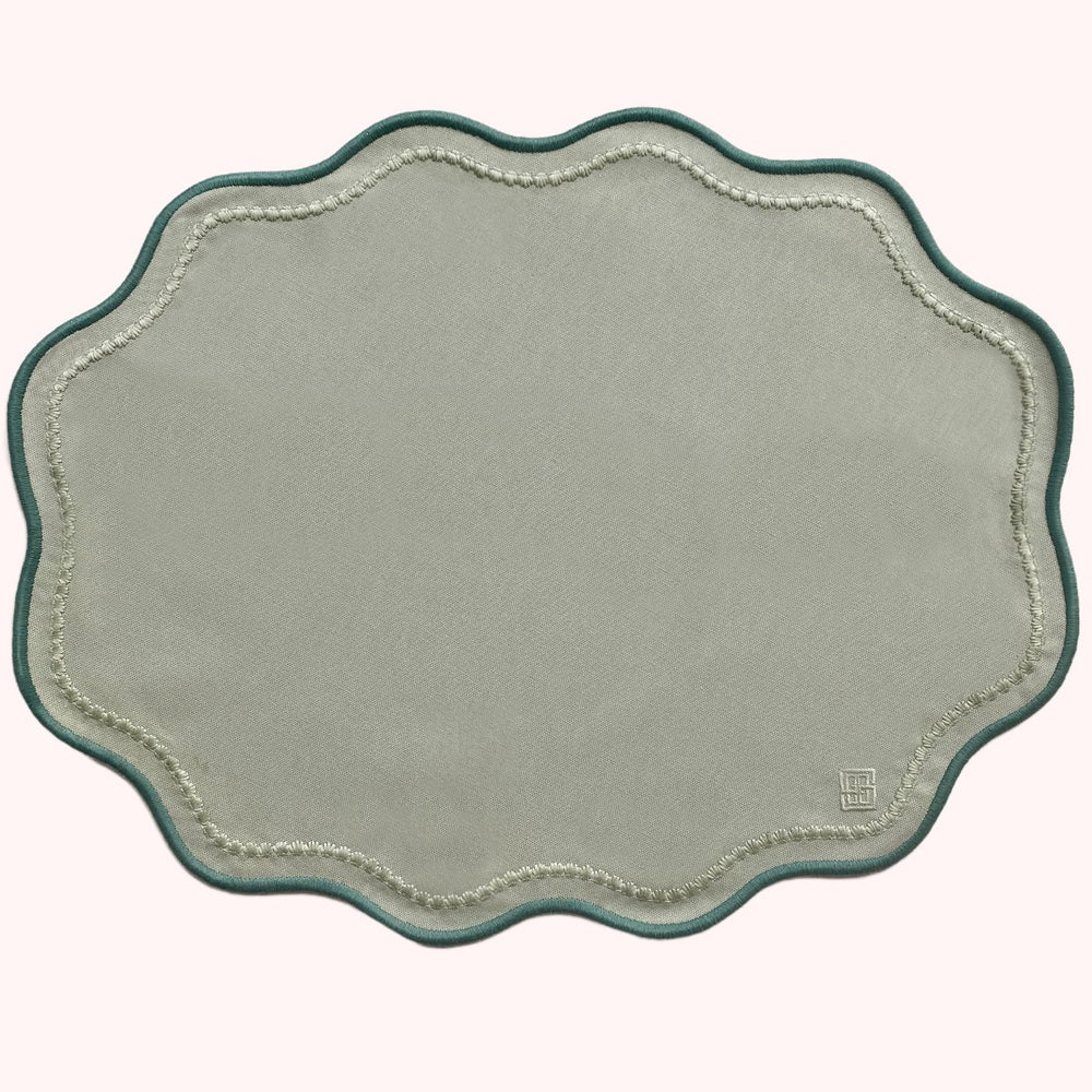 JOGO AMERICANO EASY CLEAN ONDAS RETANGULAR VERDE MENTA  48X38 CM - VERDE