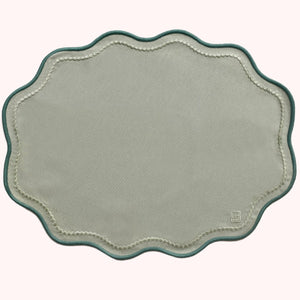 JOGO AMERICANO EASY CLEAN ONDAS RETANGULAR VERDE MENTA  48X38 CM - VERDE