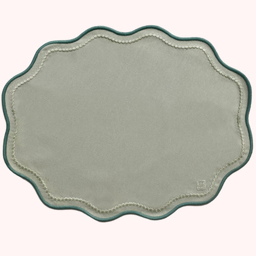 JOGO AMERICANO EASY CLEAN ONDAS RETANGULAR VERDE MENTA  48X38 CM - VERDE